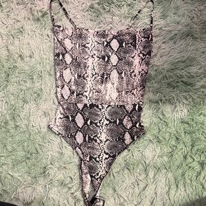 Fashion nova Black and White Snakeskin One Piece